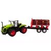 LEAN TOYS Farm Tractor with Wood Trailer and 9 Bali Trees - Green Drive