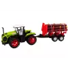 LEAN TOYS Farm Tractor with Wood Trailer and 9 Bali Trees - Green Drive