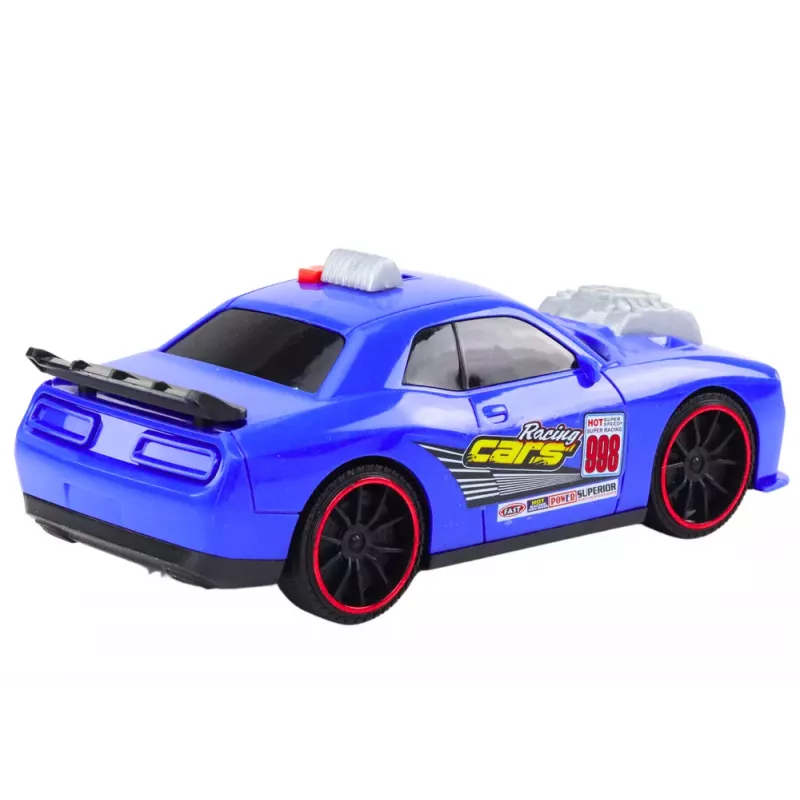 LEAN TOYS Võidusõiduauto Tuled Helid Avatav Mootor Sinine