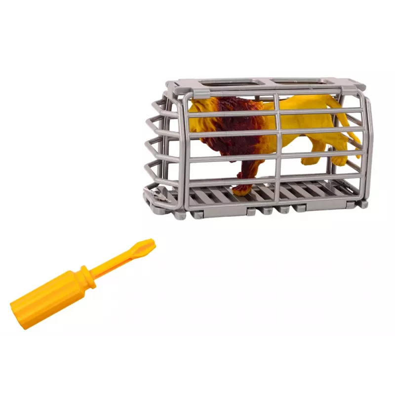 LEAN TOYS Airplane Light Plane Animal Transport Cage Lion Unscrewable Screwdriver