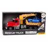 LEAN TOYS Tow Truck With Crane On Auto Lights Sounds Drive Red
