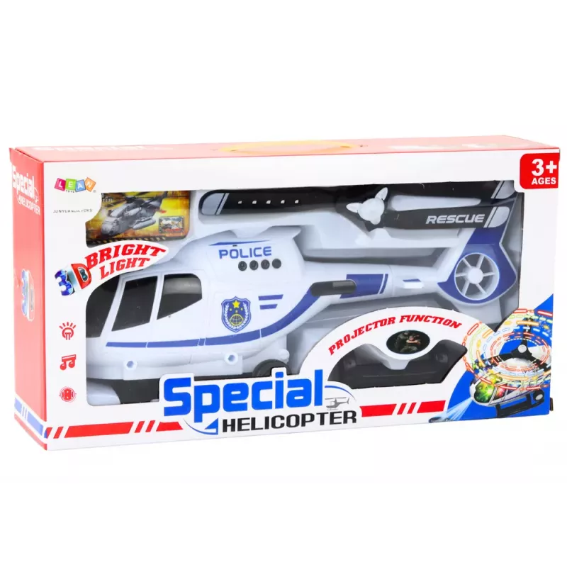 LEAN TOYS Politseihelikopter sõidu- ja heliefektidega