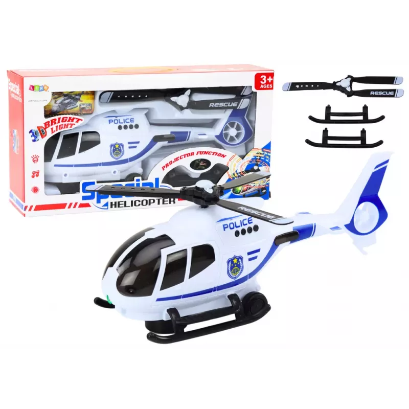 LEAN TOYS Politseihelikopter sõidu- ja heliefektidega