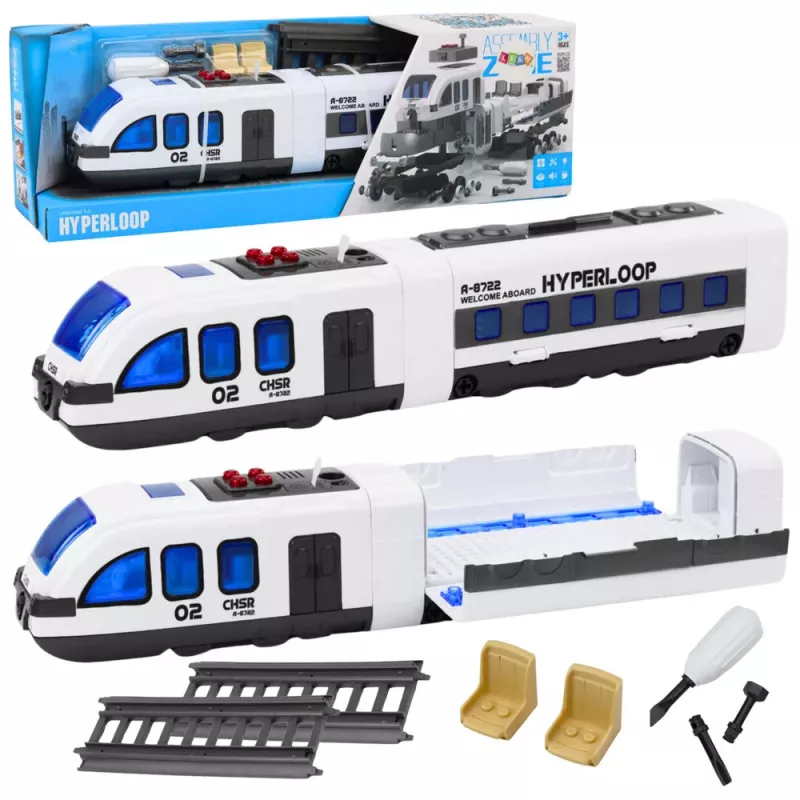 LEAN TOYS Reisirong Pöörlevad Rööpad DIY Helide ja Tuledega