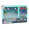 LEAN TOYS 12 mänguauto, jõulennuki ja 5 cm liiklusmärgi komplekt