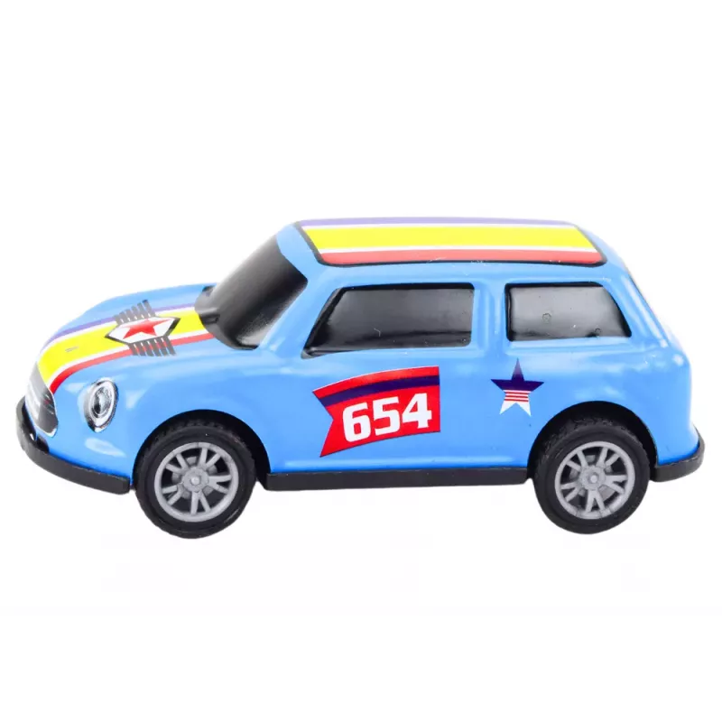 LEAN TOYS Autode komplekt, vedrud, veermik, värviline, 12 tükki