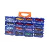 LEAN TOYS 16-osaline die-cast autode komplekt vedrudega metallkohvris
