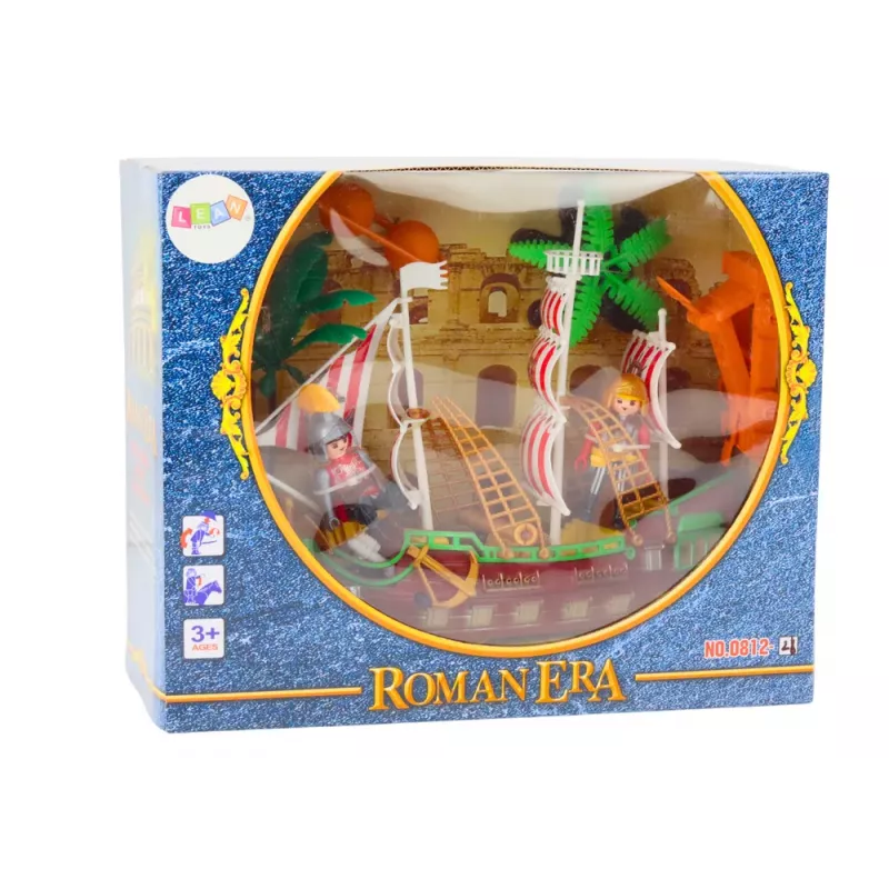 LEAN TOYS Rooma laev valgus- ja heliefektide, katapuldi ja palmipuudega