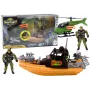 LEAN TOYS Military Set Military Combat Boat with Soldiers, Accessories & Sounds