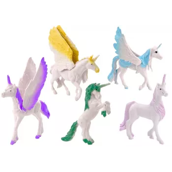 LEAN TOYS Unicorn Pegasus Figuuride Komplekt White Magic 6 tk