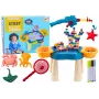LEAN TOYS Multifunktsionaalne laud 4in1 klotsid kalapüük joonistamine sinine