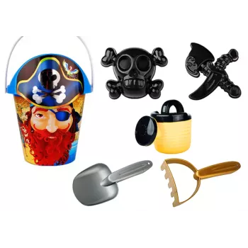 LEAN TOYS Piraadiliiva Komplekt - Ämber, Kastmiskann, Sõel, 6-osaline Komplekt