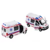 LEAN TOYS Kiirabi 1:32 Avatavad Uksed Tuled Helid Sõit Valge