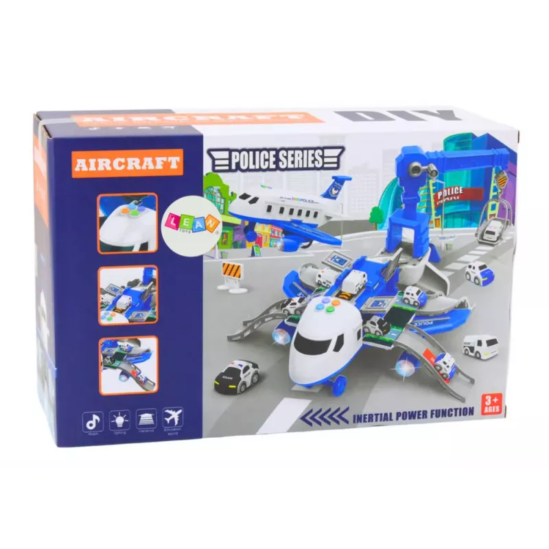 LEAN TOYS Interaktiivne lahtivõetav lennuk politseijaam 2in1 DIY