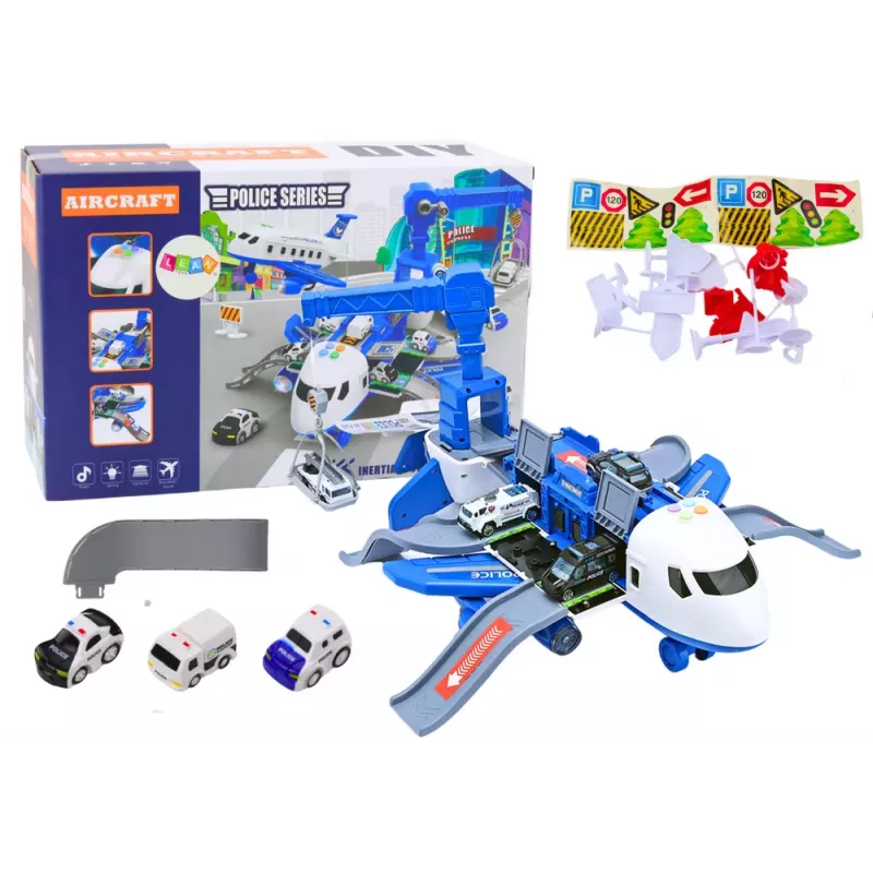 LEAN TOYS Interaktiivne lahtivõetav lennuk politseijaam 2in1 DIY