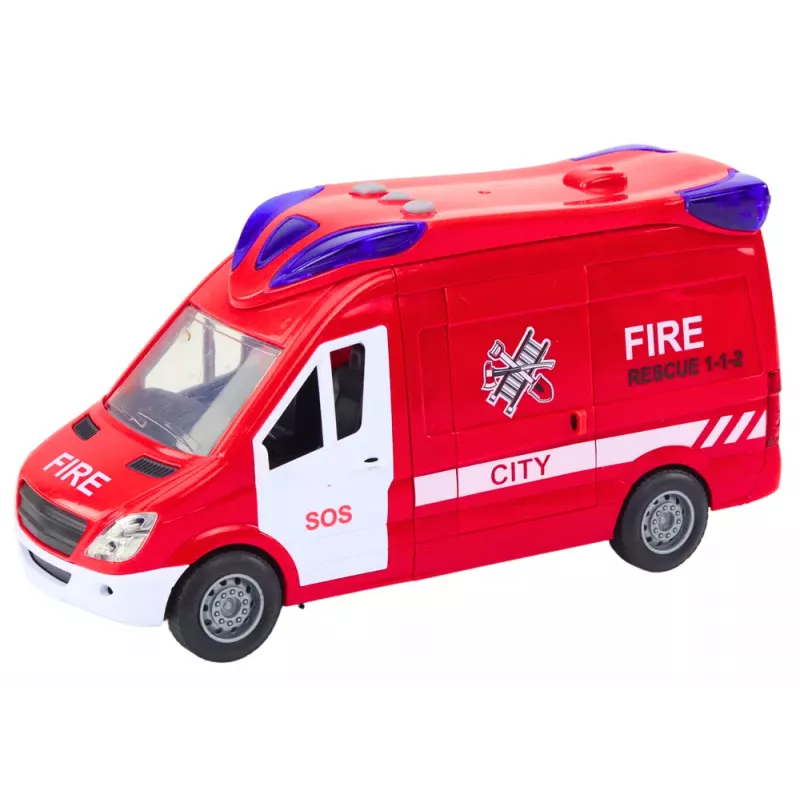 LEAN TOYS Tuletõrjeauto Tuled Helid Avanevad Uksed Sõitmine Punane