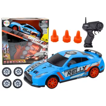 LEAN TOYS Kaugjuhitav sportauto 1:24 Sinine Vahetatavate ratastega