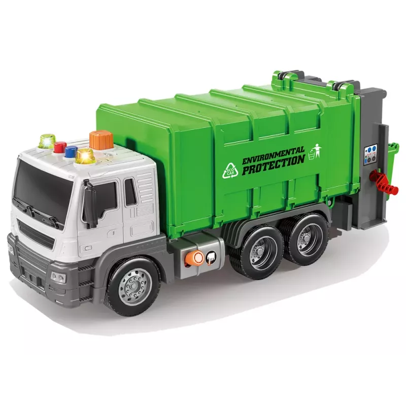 LEAN TOYS Prügiauto Hõõrdvedu Heliefektid Roheline 1:16 Sorteerimine