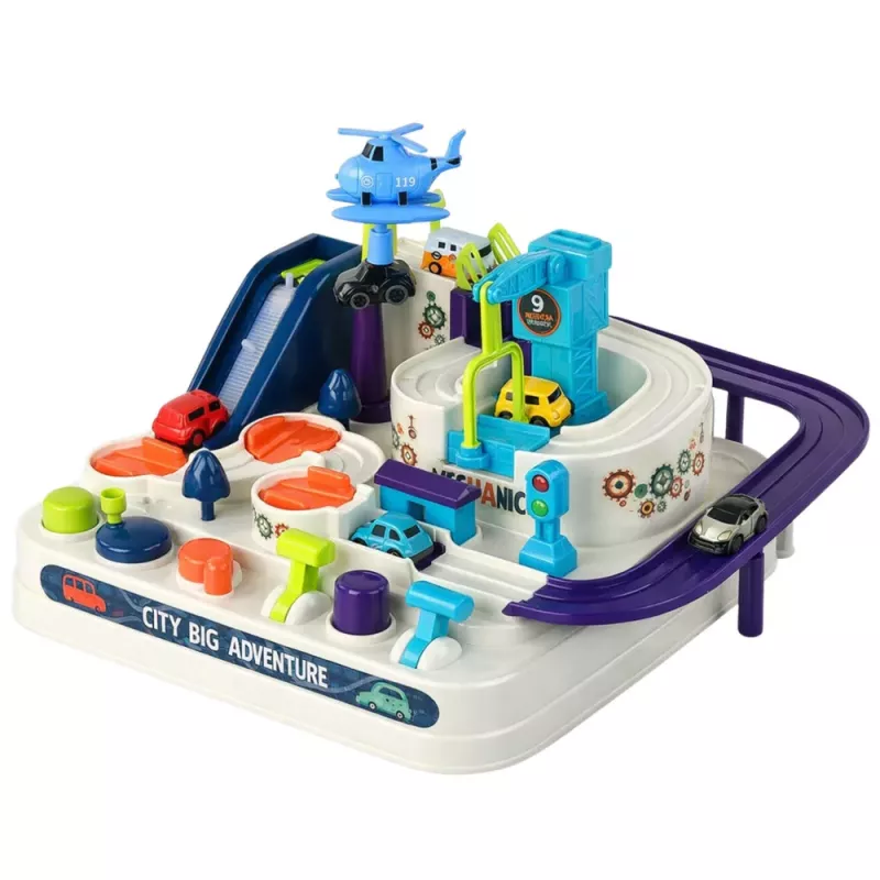 LEAN TOYS Takistusrada Interaktiivne Parkla Lastele Nelja Autoga