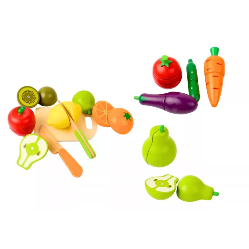 LEAN TOYS Fruits Vegetables Wooden in Magnet Box Kitchen