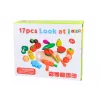LEAN TOYS Fruits Vegetables Wooden in Magnet Box Kitchen