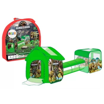 LEAN TOYS 3-in-1 Mänguväljak Lastele Telkmaja Bassein Dinosaurused