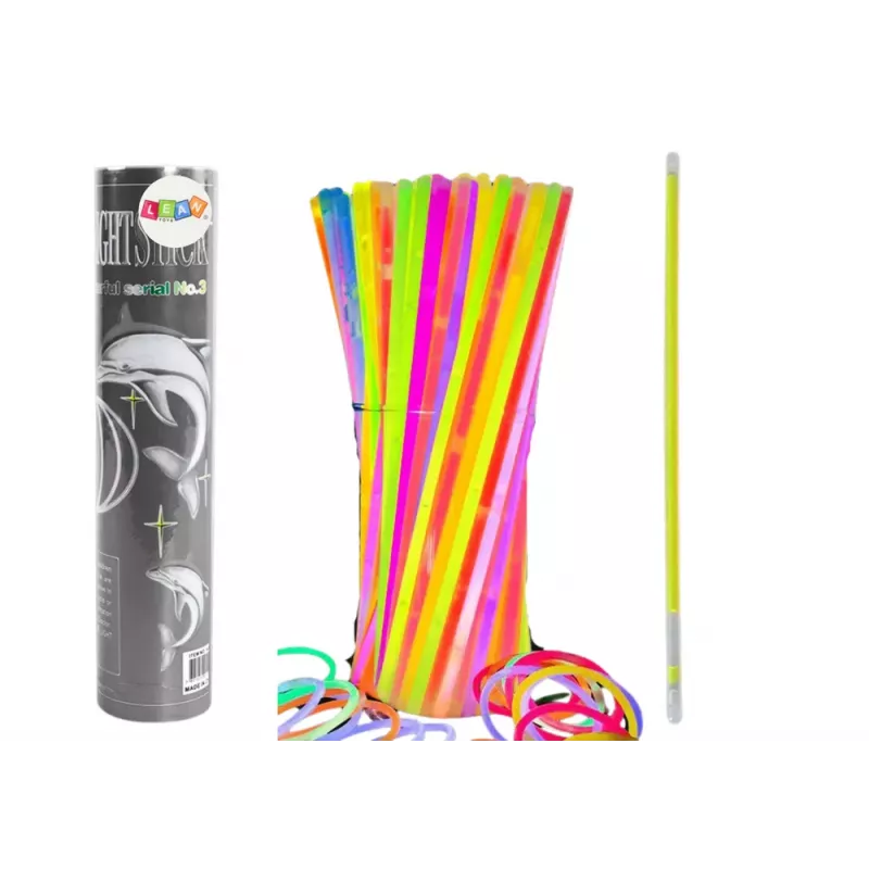 LEAN TOYS Fluorescent Bands 100 Pieces Multi-Color Glow In The Dark