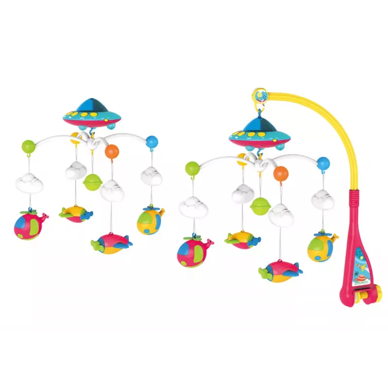 LEAN TOYS Voodoo mobiil beebile UFO lennukite projektoriga 108 meloodiat