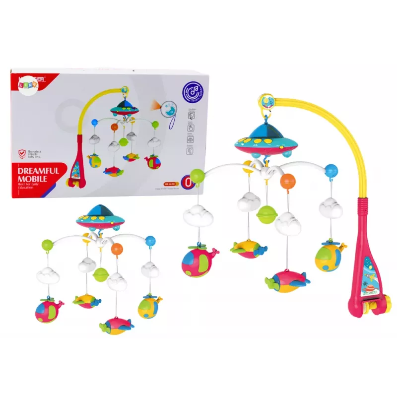 LEAN TOYS Voodoo mobiil beebile UFO lennukite projektoriga 108 meloodiat