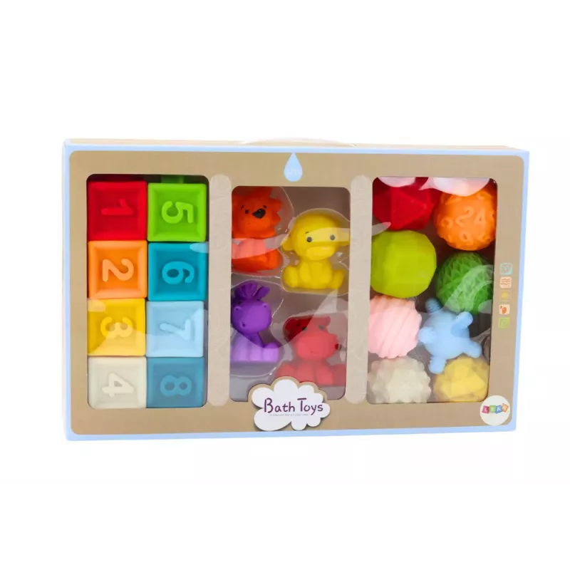 LEAN TOYS Pehmed Harivad Vanniklotsid 20 Tükki Loomakujundid