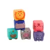 LEAN TOYS Pehmed Õppeklotsid Loomad Numbrid Tähed Värvilised 12 tk