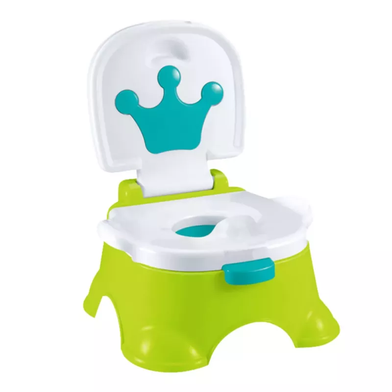 LEAN TOYS Interaktiivne pott Roheline sinise krooniga Muusikaline tualett lastele 5 in 1