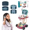 LEAN TOYS Meditsiinikomplekt käruga, Väike Arstilaud, EKG tööriistad