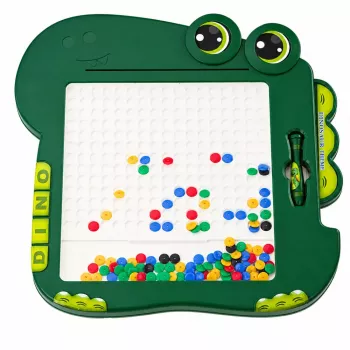 LEAN TOYS Hariv magnetlaud Dinosauruste Pad Puzzle Roheline