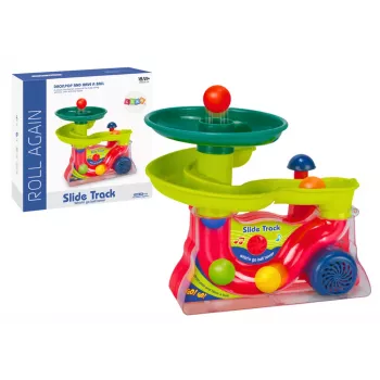 LEAN TOYS Fountain Slide for Balls with Sounds and Lights - Colorful Water Play Toy