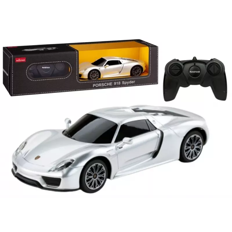 RASTAR RC Sports Car 1:24 Remote Controlled Porsche 918 Spyder Silver
