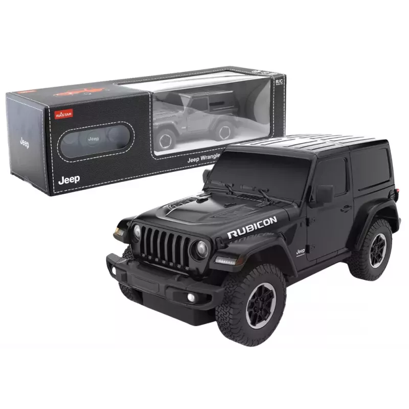 JEEP Wrangler JL Rubicon Remote Controlled RC Car Rastar Black 1:24