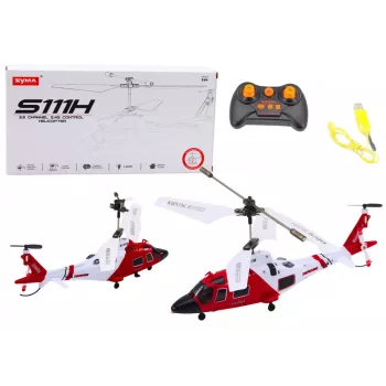 LEAN TOYS Kaugjuhitav RC Helikopter Güroskoop Syma S111H Punane