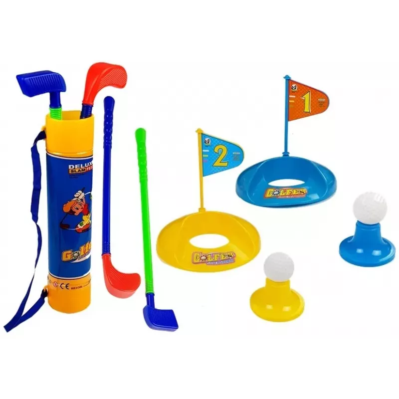 LEAN TOYS Laste golfikomplekt: kepid, augud lippude ja pallidega