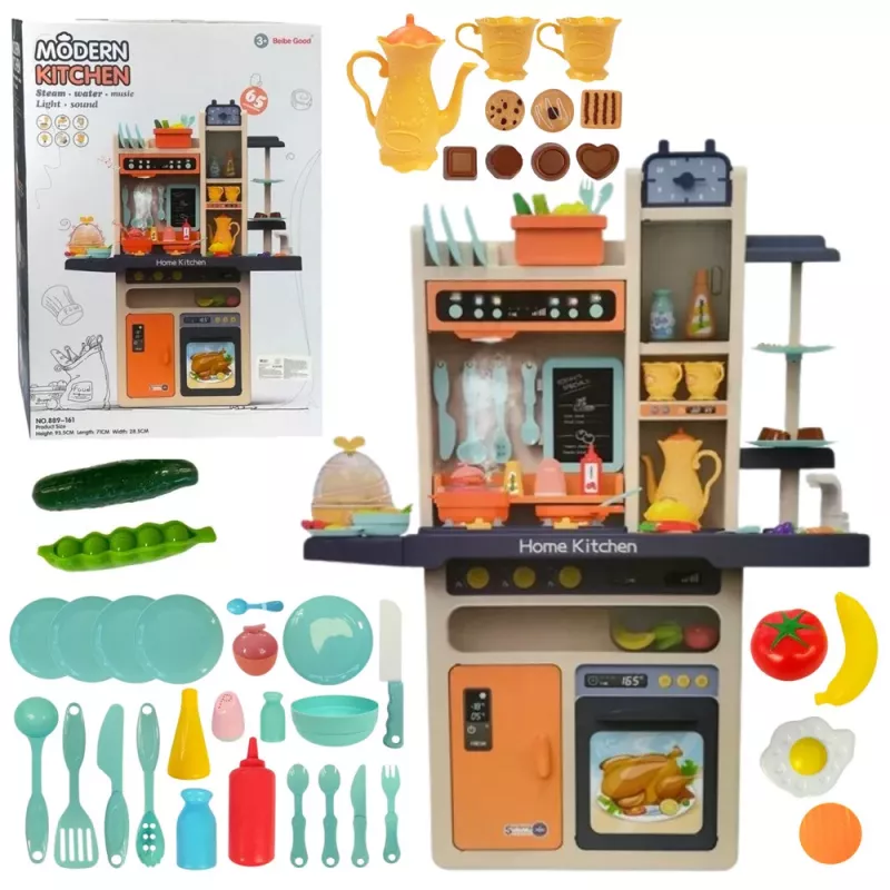 LEAN TOYS Lasteköök Paar Tuleb Heled Plaadid Potid Tarvikud 65 tk.