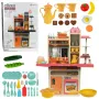 LEAN TOYS Lasteköök tulede, helide, taldrikute ja tarvikutega, roosa, 65 osa