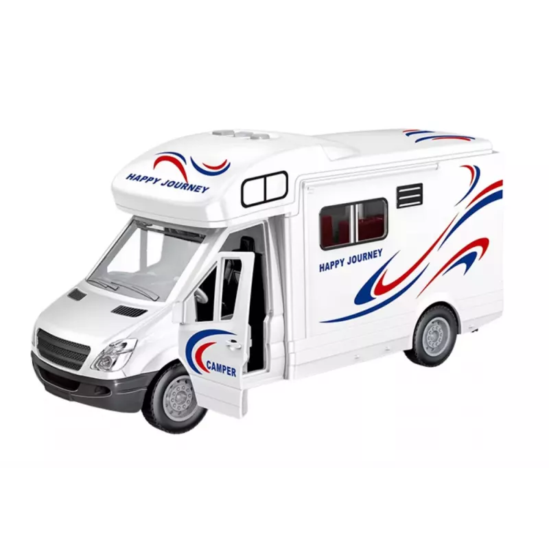 LEAN TOYS Car Camper Valge Tuled Helid Avanevad Uksed