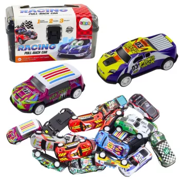 LEAN TOYS Autode komplekt kohvris 25-osaline teematt