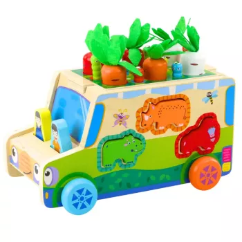 LEAN TOYS Hariv Puust Auto Kujusorteri Labürint Pusle