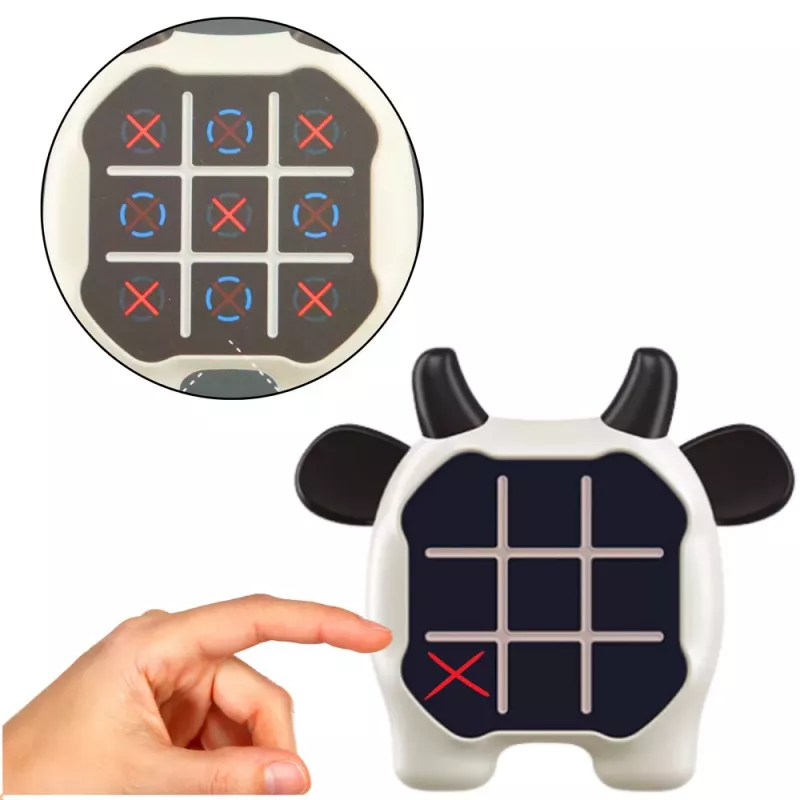LEAN TOYS Elektrooniline mäng 3in1 Tic Tac Toe Mälumäng Lehm Must ja Valge