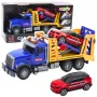 LEAN TOYS Auto-transportöör veokikomplekt tulede ja helidega, 4 mänguautot