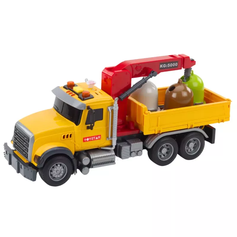 LEAN TOYS Prügisorteerimisauto koos jäätmekonteinerite, tulede ja helidega