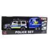 LEAN TOYS Police Off-Road Vehicle with Horse Trailer, Lights and Sounds