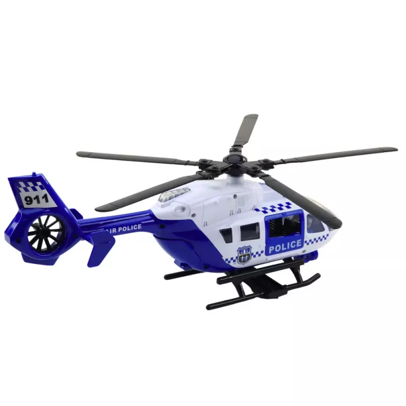 LEAN TOYS Police Helicopter Hook Stretcher Lights Sounds 1:12
