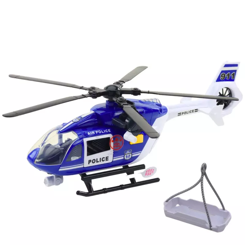 LEAN TOYS Politseihelikopter Konksuga Kanderaam Valgus Heli 1:14